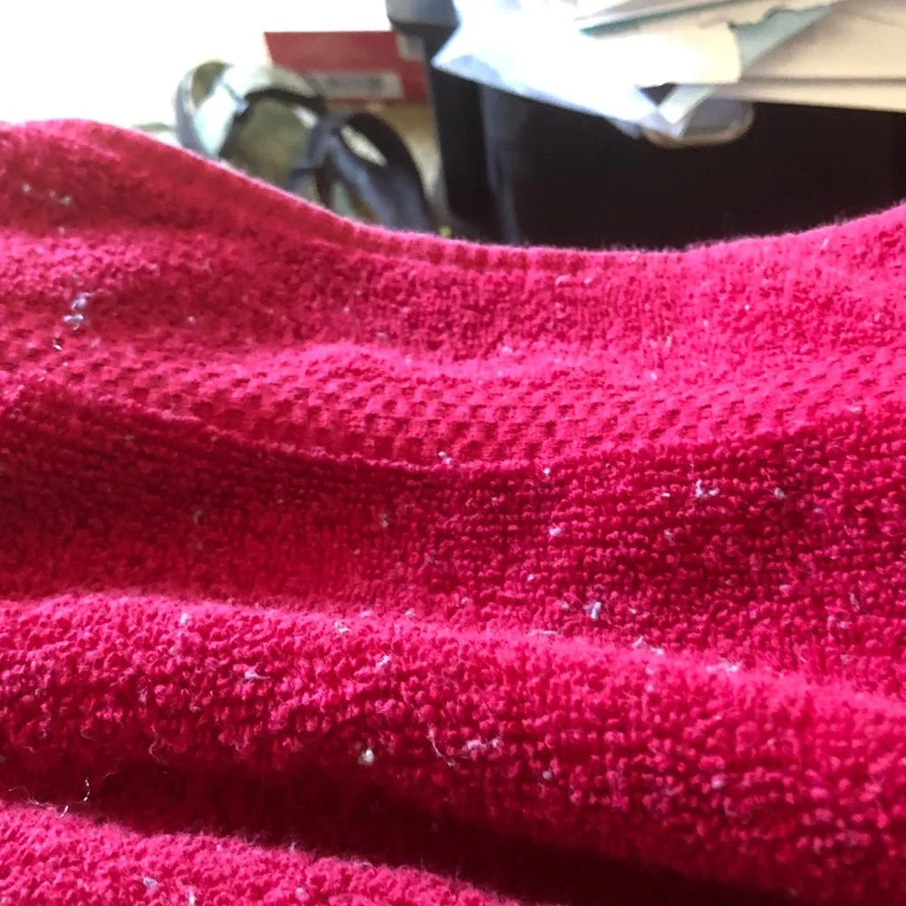 Plush Deep Red Towel or Fabric
